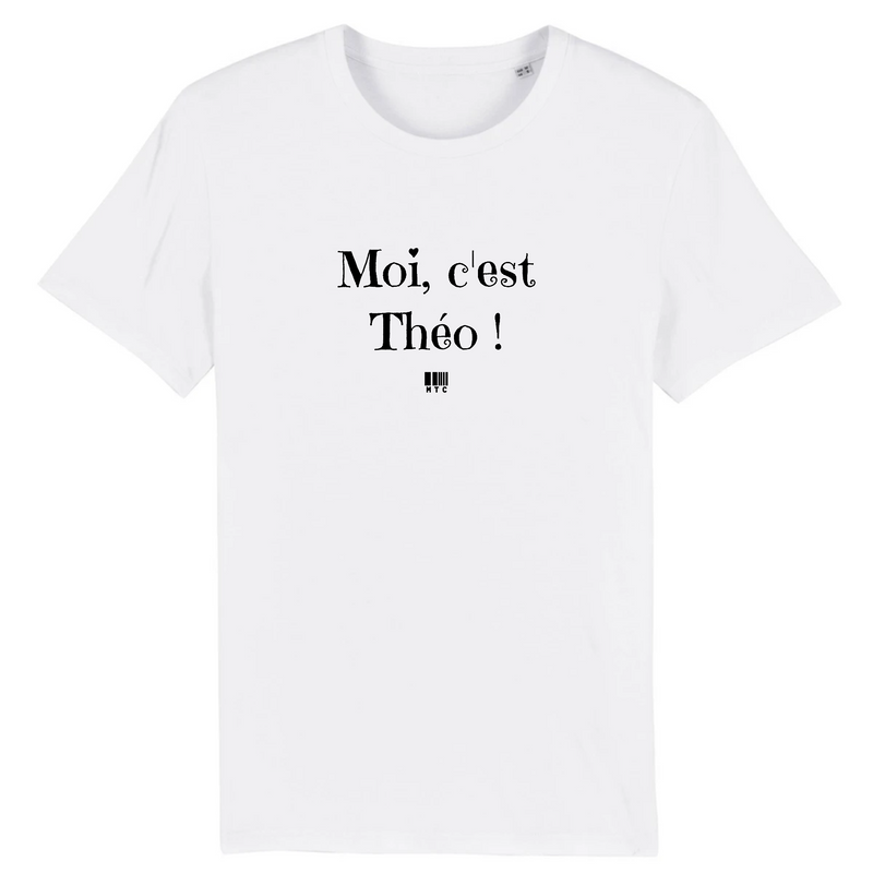 Cadeau anniversaire : T-Shirt - Moi c'est Théo - Coton Bio - 7 Coloris - Cadeau Original - Cadeau Personnalisable - Cadeaux-Positifs.com -XS-Blanc-