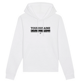 Sweat à Capuche - Toulousaine - Coton Bio - 5 Coloris - Cadeau Original - Cadeau Personnalisable - Cadeaux-Positifs.com -XS-Blanc-