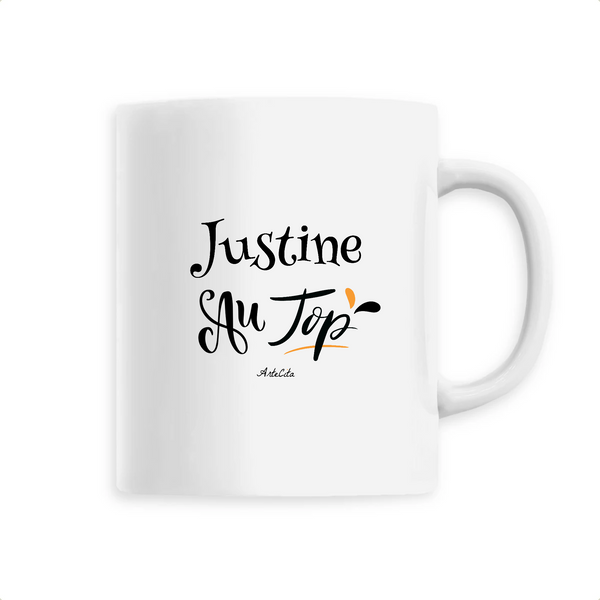 Mug - Justine au Top - 6 Coloris - Cadeau Original - Cadeau Personnalisable - Cadeaux-Positifs.com -Unique-Blanc-