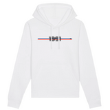Sweat à capuche - Année 1991 - Coton Bio - 5 Coloris - Cadeau Original - Cadeau Personnalisable - Cadeaux-Positifs.com -XS-Blanc-