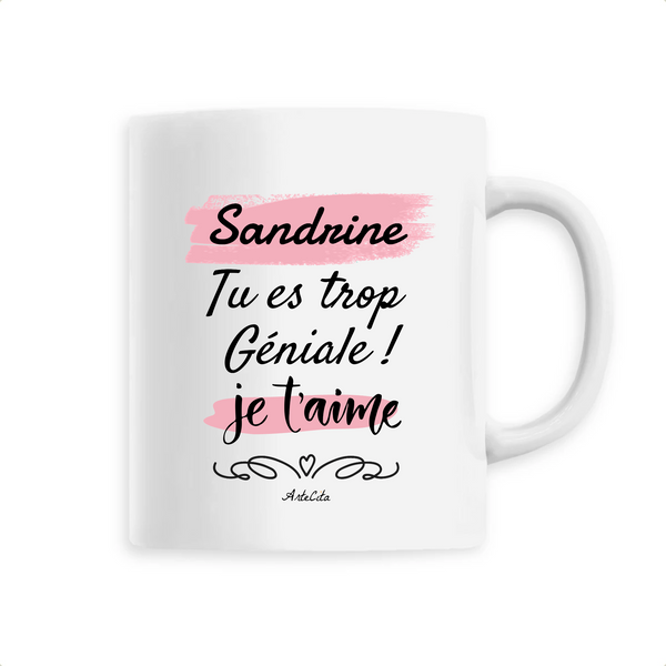 Mug - Sandrine je t'aime - 6 Coloris - Cadeau Tendre & Original - Cadeau Personnalisable - Cadeaux-Positifs.com -Unique-Blanc-