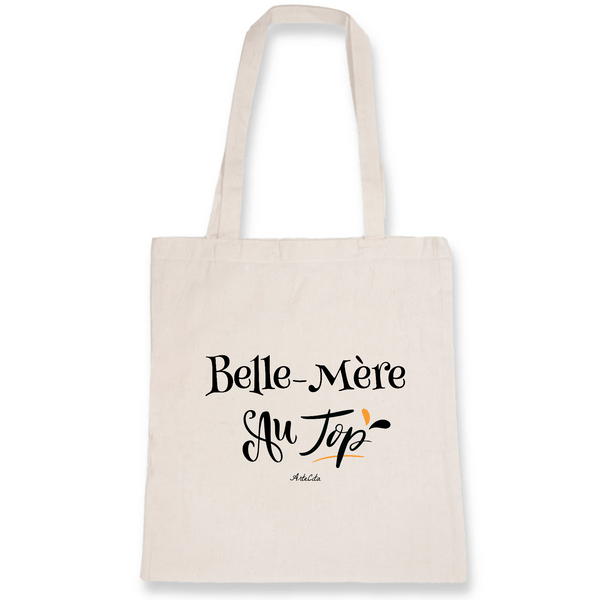 Tote Bag - Belle-Mère au Top - Coton Bio - Cadeau Original - Cadeau Personnalisable - Cadeaux-Positifs.com -Unique-Blanc-