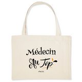 Grand Cabas - Médecin au Top - Matières recyclées - Cadeau Durable - Cadeau Personnalisable - Cadeaux-Positifs.com -Unique-Blanc-