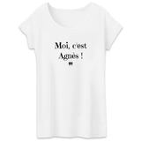 T-Shirt - Moi c'est Agnès - Coton Bio - 3 Coloris - Cadeau Original - Cadeau Personnalisable - Cadeaux-Positifs.com -XS-Noir-