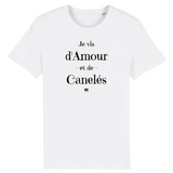 T-Shirt - Amour et Canelés - Unisexe - Coton Bio - Cadeau Original - Cadeau Personnalisable - Cadeaux-Positifs.com -XS-Marine-