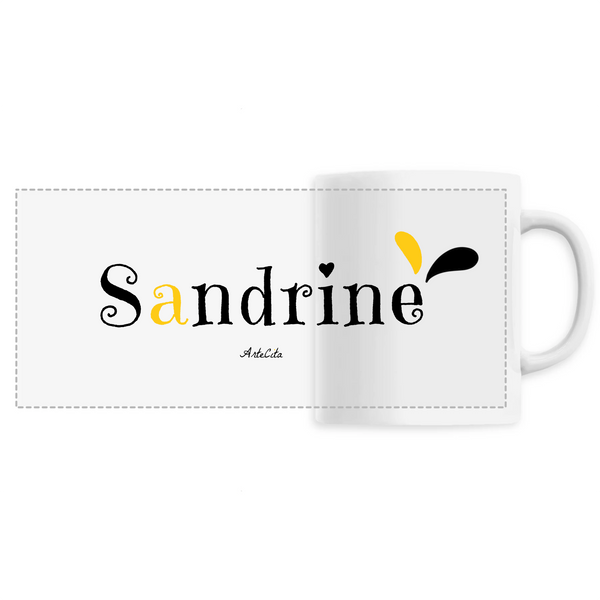 Mug - Sandrine - 6 Coloris - Cadeau Original - Cadeau Personnalisable - Cadeaux-Positifs.com -Unique-Blanc-