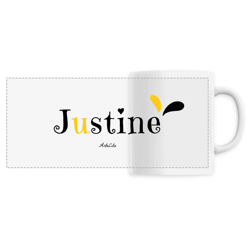 Cadeau anniversaire : Mug - Justine - 6 Coloris - Cadeau Original - Cadeau Personnalisable - Cadeaux-Positifs.com -Unique-Blanc-
