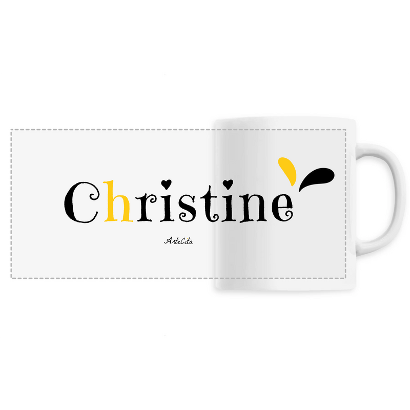 Cadeau anniversaire : Mug - Christine - 6 Coloris - Cadeau Original - Cadeau Personnalisable - Cadeaux-Positifs.com -Unique-Blanc-