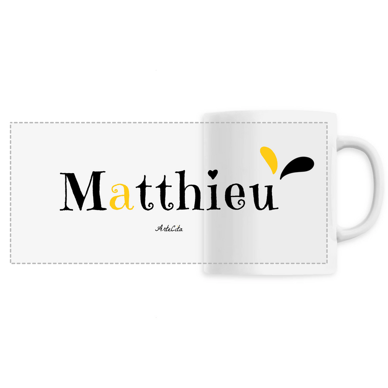 Cadeau anniversaire : Mug - Matthieu - 6 Coloris - Cadeau Original - Cadeau Personnalisable - Cadeaux-Positifs.com -Unique-Blanc-