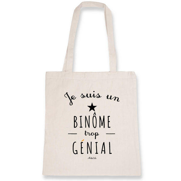 Tote Bag - Un Binôme trop Génial - Coton Bio - Cadeau Original - Cadeau Personnalisable - Cadeaux-Positifs.com -Unique-Blanc-