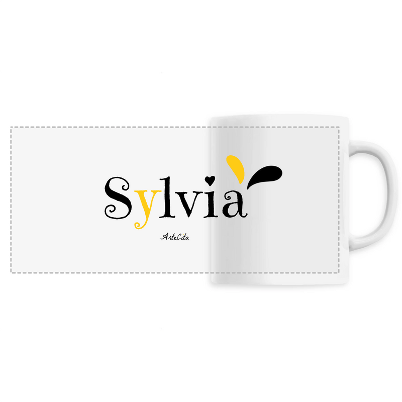 Cadeau anniversaire : Mug - Sylvia - 6 Coloris - Cadeau Original - Cadeau Personnalisable - Cadeaux-Positifs.com -Unique-Blanc-