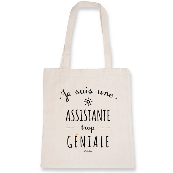 Tote Bag - Une Assistante trop Géniale - Coton Bio - Cadeau Original - Cadeau Personnalisable - Cadeaux-Positifs.com -Unique-Blanc-