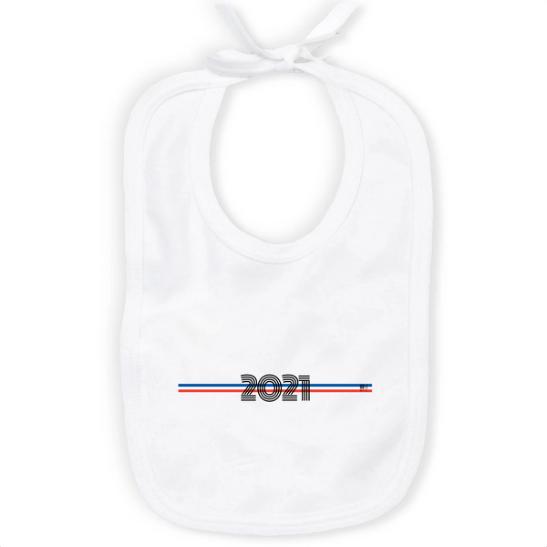 Bavoir - Année 2021 - Coton Bio - Cadeau Original - Cadeau Personnalisable - Cadeaux-Positifs.com -Unique-Blanc-