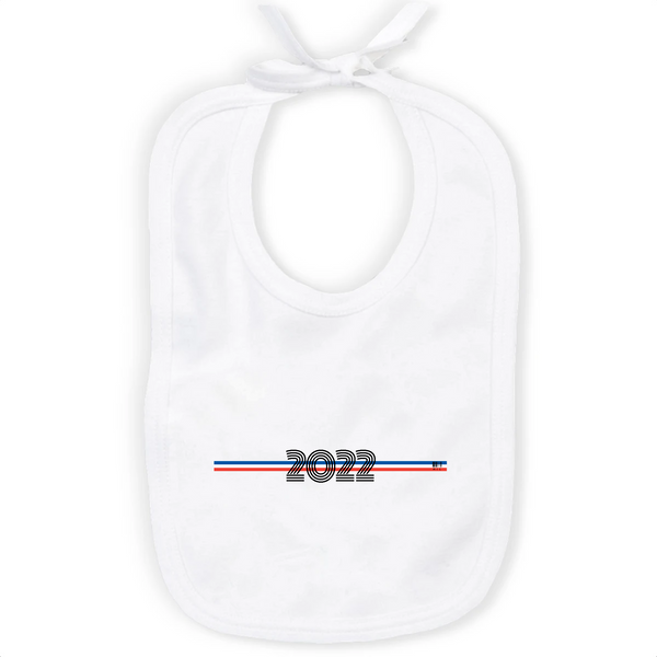 Bavoir - Année 2022 - Coton Bio - Cadeau Original - Cadeau Personnalisable - Cadeaux-Positifs.com -Unique-Blanc-