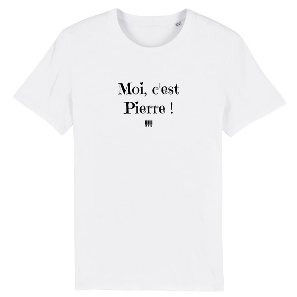T-Shirt - Moi c'est Pierre - Coton Bio - 7 Coloris - Cadeau Original - Cadeau Personnalisable - Cadeaux-Positifs.com -XS-Blanc-