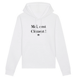 Sweat à Capuche - Moi c'est Clément - Coton Bio - Cadeau Original - Cadeau Personnalisable - Cadeaux-Positifs.com -XS-Gris-