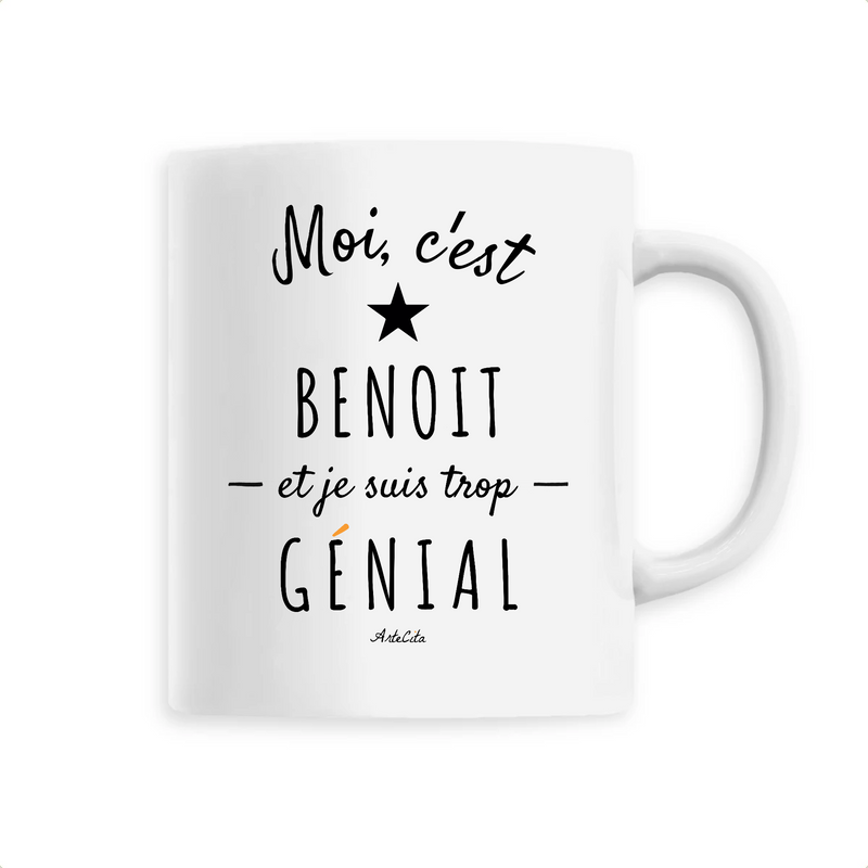 Cadeau anniversaire : Mug - Benoit est trop Génial - 6 Coloris - Cadeau Original - Cadeau Personnalisable - Cadeaux-Positifs.com -Unique-Blanc-