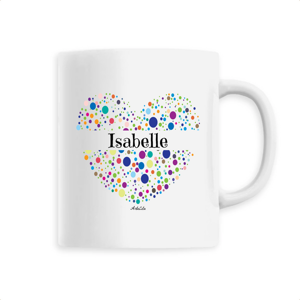 Mug - Isabelle (Coeur) - 6 Coloris - Cadeau Unique & Tendre - Cadeau Personnalisable - Cadeaux-Positifs.com -Unique-Blanc-