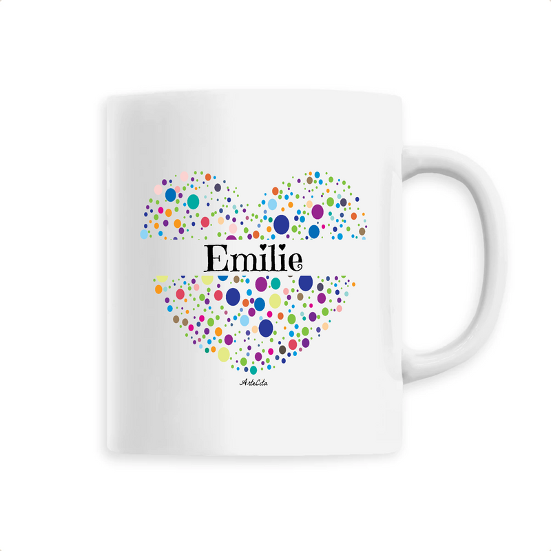 Cadeau anniversaire : Mug - Emilie (Coeur) - 6 Coloris - Cadeau Unique & Tendre - Cadeau Personnalisable - Cadeaux-Positifs.com -Unique-Blanc-
