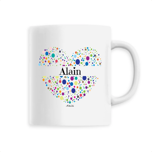 Mug - Alain (Coeur) - 6 Coloris - Cadeau Unique & Tendre - Cadeau Personnalisable - Cadeaux-Positifs.com -Unique-Blanc-