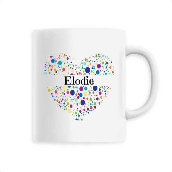 Mug - Elodie (Coeur) - 6 Coloris - Cadeau Unique & Tendre - Cadeau Personnalisable - Cadeaux-Positifs.com -Unique-Blanc-