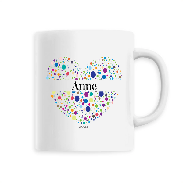 Mug - Anne (Coeur) - 6 Coloris - Cadeau Unique & Tendre - Cadeau Personnalisable - Cadeaux-Positifs.com -Unique-Blanc-