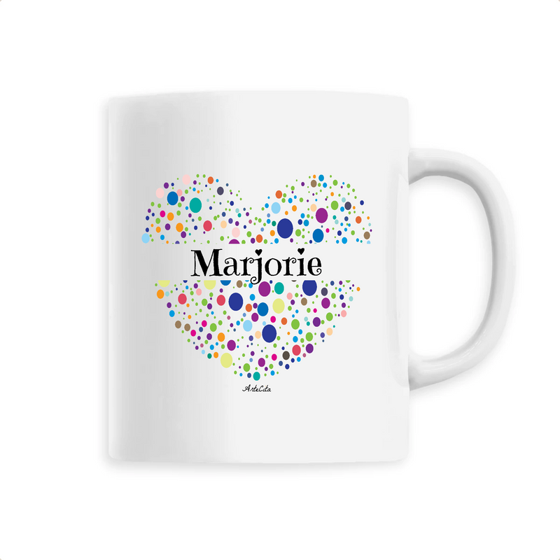 Cadeau anniversaire : Mug - Marjorie (Coeur) - 6 Coloris - Cadeau Unique & Tendre - Cadeau Personnalisable - Cadeaux-Positifs.com -Unique-Blanc-