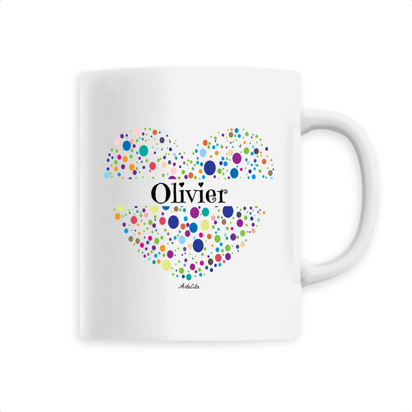 Mug - Olivier (Coeur) - 6 Coloris - Cadeau Unique & Tendre - Cadeau Personnalisable - Cadeaux-Positifs.com -Unique-Blanc-