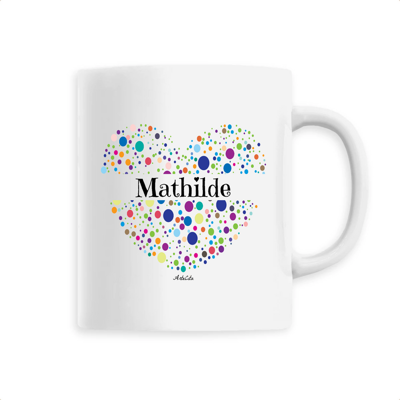 Cadeau anniversaire : Mug - Mathilde (Coeur) - 6 Coloris - Cadeau Unique & Tendre - Cadeau Personnalisable - Cadeaux-Positifs.com -Unique-Blanc-