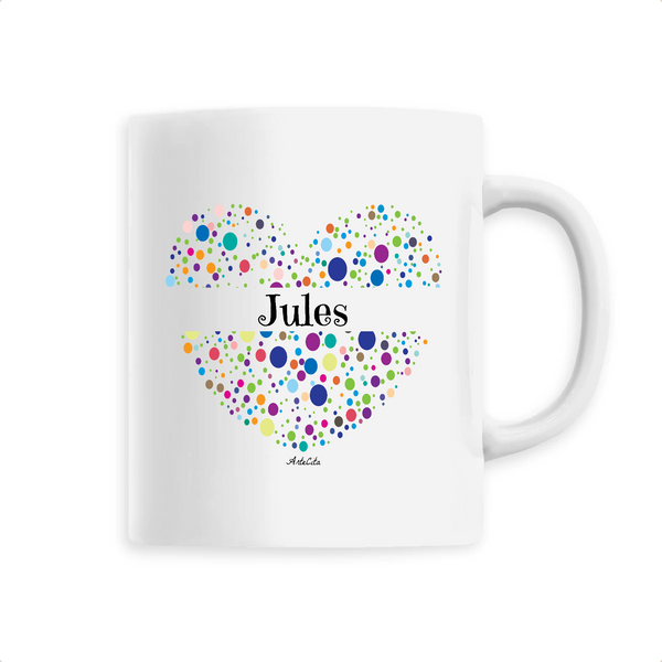 Mug - Jules (Coeur) - 6 Coloris - Cadeau Unique & Tendre - Cadeau Personnalisable - Cadeaux-Positifs.com -Unique-Blanc-