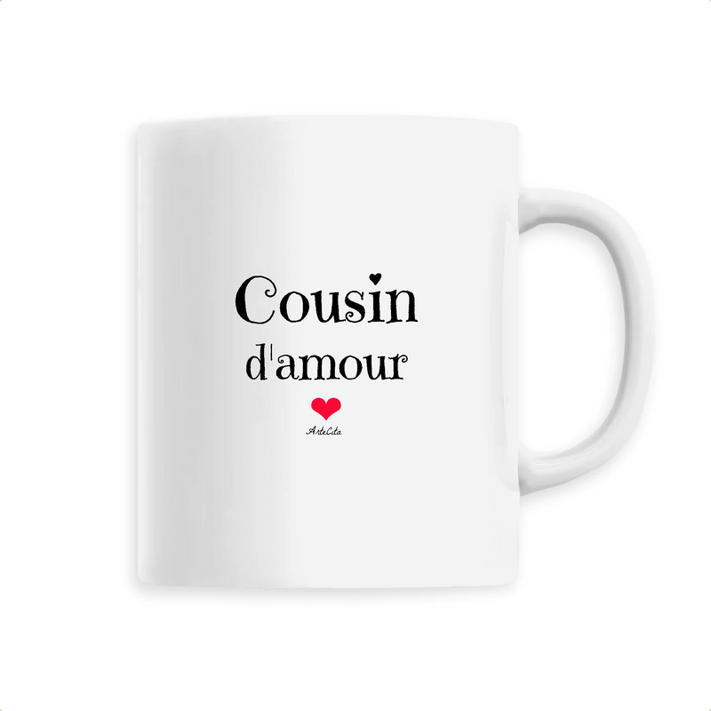 Cadeau anniversaire : Mug - Cousin d'amour - 6 Coloris - Cadeau Original & Tendre - Cadeau Personnalisable - Cadeaux-Positifs.com -Unique-Blanc-
