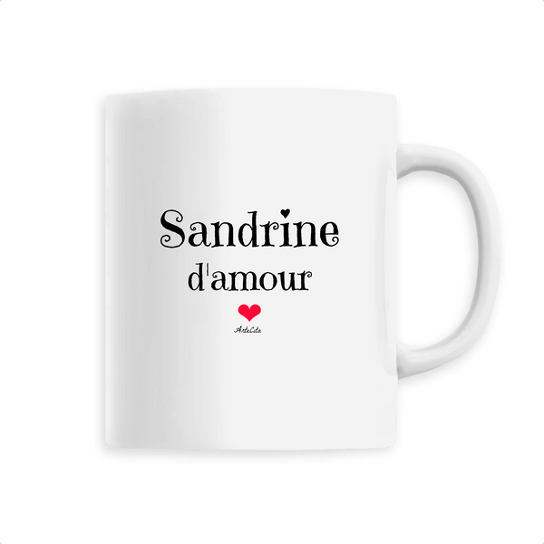 Mug - Sandrine d'amour - 6 Coloris - Cadeau Original & Tendre - Cadeau Personnalisable - Cadeaux-Positifs.com -Unique-Blanc-