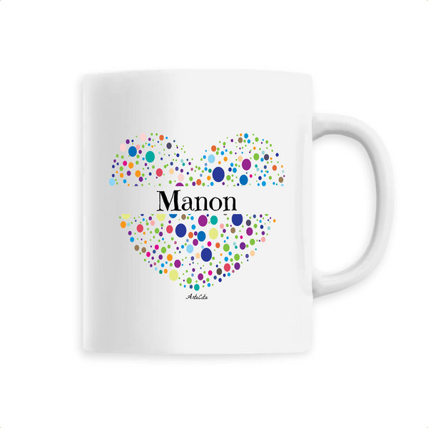 Mug - Manon (Coeur) - 6 Coloris - Cadeau Unique & Tendre - Cadeau Personnalisable - Cadeaux-Positifs.com -Unique-Blanc-