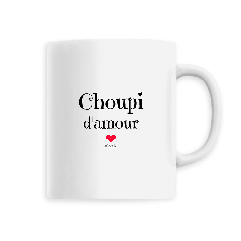 Cadeau anniversaire : Mug - Choupi d'amour - 6 Coloris - Cadeau Original & Tendre - Cadeau Personnalisable - Cadeaux-Positifs.com -Unique-Blanc-
