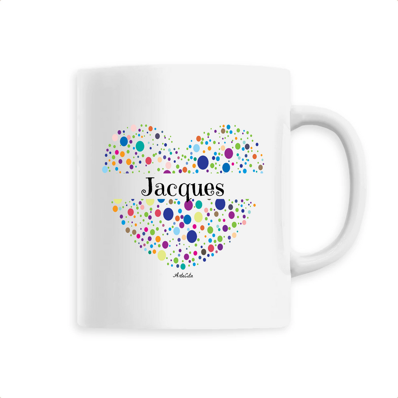 Cadeau anniversaire : Mug - Jacques (Coeur) - 6 Coloris - Cadeau Unique & Tendre - Cadeau Personnalisable - Cadeaux-Positifs.com -Unique-Blanc-