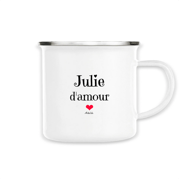 Mug - Julie d'amour - Métal émaillé - Cadeau Original & Tendre - Cadeau Personnalisable - Cadeaux-Positifs.com -Unique-Blanc-