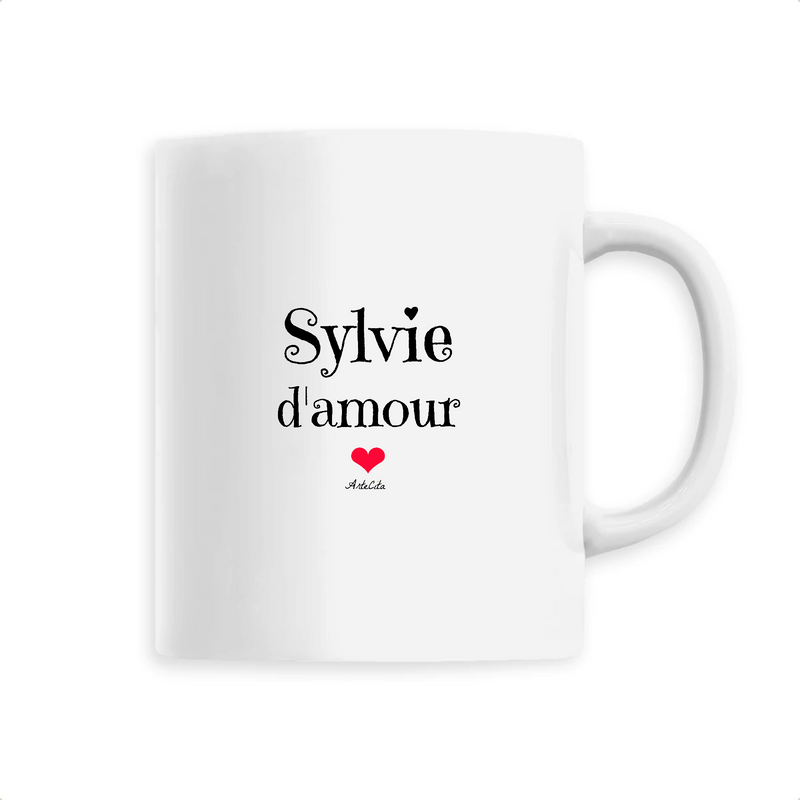Cadeau anniversaire : Mug - Sylvie d'amour - 6 Coloris - Cadeau Original & Tendre - Cadeau Personnalisable - Cadeaux-Positifs.com -Unique-Blanc-