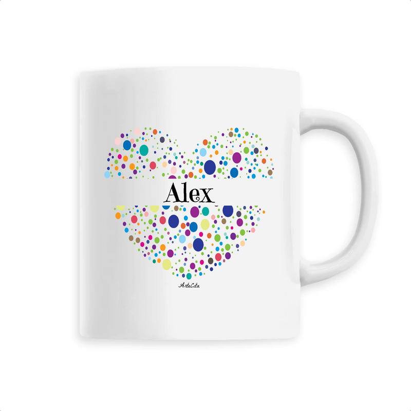 Cadeau anniversaire : Mug - Alex (Coeur) - 6 Coloris - Cadeau Unique & Tendre - Cadeau Personnalisable - Cadeaux-Positifs.com -Unique-Blanc-