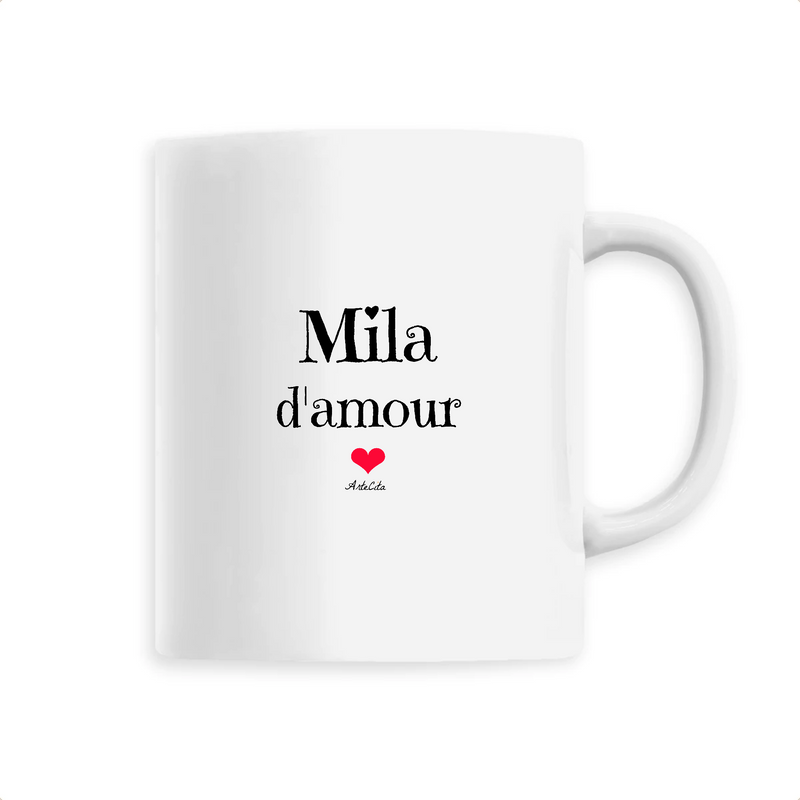 Cadeau anniversaire : Mug - Mila d'amour - 6 Coloris - Cadeau Original & Tendre - Cadeau Personnalisable - Cadeaux-Positifs.com -Unique-Blanc-