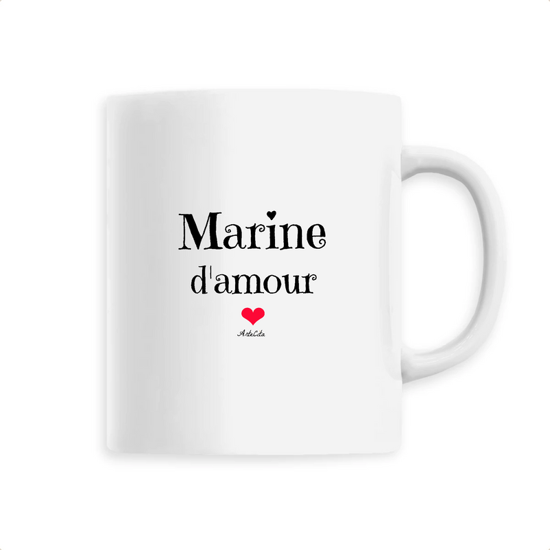 Cadeau anniversaire : Mug - Marine d'amour - 6 Coloris - Cadeau Original & Tendre - Cadeau Personnalisable - Cadeaux-Positifs.com -Unique-Blanc-
