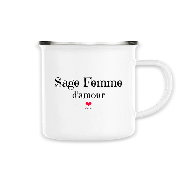 Mug - Sage Femme d'amour - Métal émaillé - Cadeau Original & Tendre - Cadeau Personnalisable - Cadeaux-Positifs.com -Unique-Blanc-