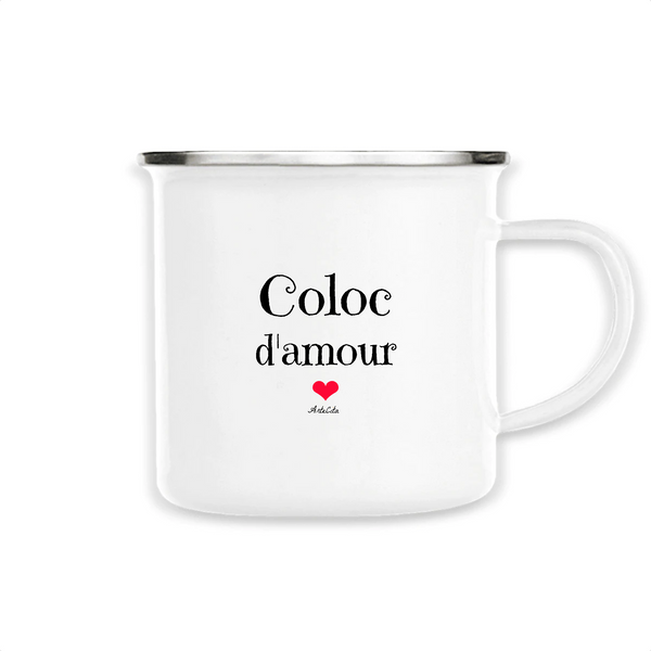 Mug - Coloc d'amour - Métal émaillé - Cadeau Original & Tendre - Cadeau Personnalisable - Cadeaux-Positifs.com -Unique-Blanc-