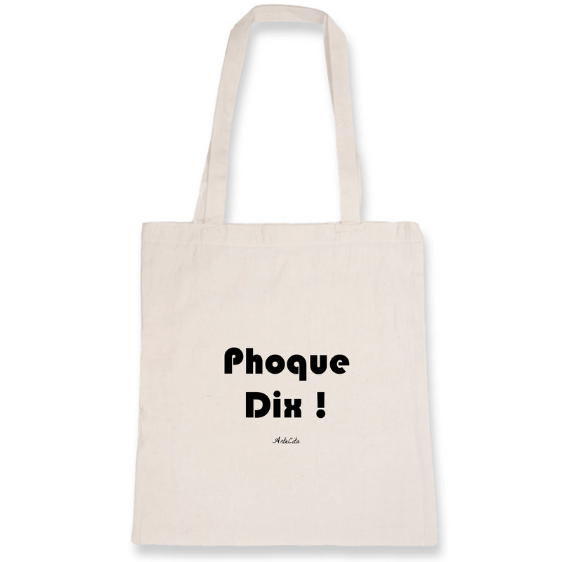Cadeau anniversaire : Tote Bag - Phoque Dix - Coton Bio - Cadeau Drôle - Humour - Cadeau Personnalisable - Cadeaux-Positifs.com -Unique-Blanc-