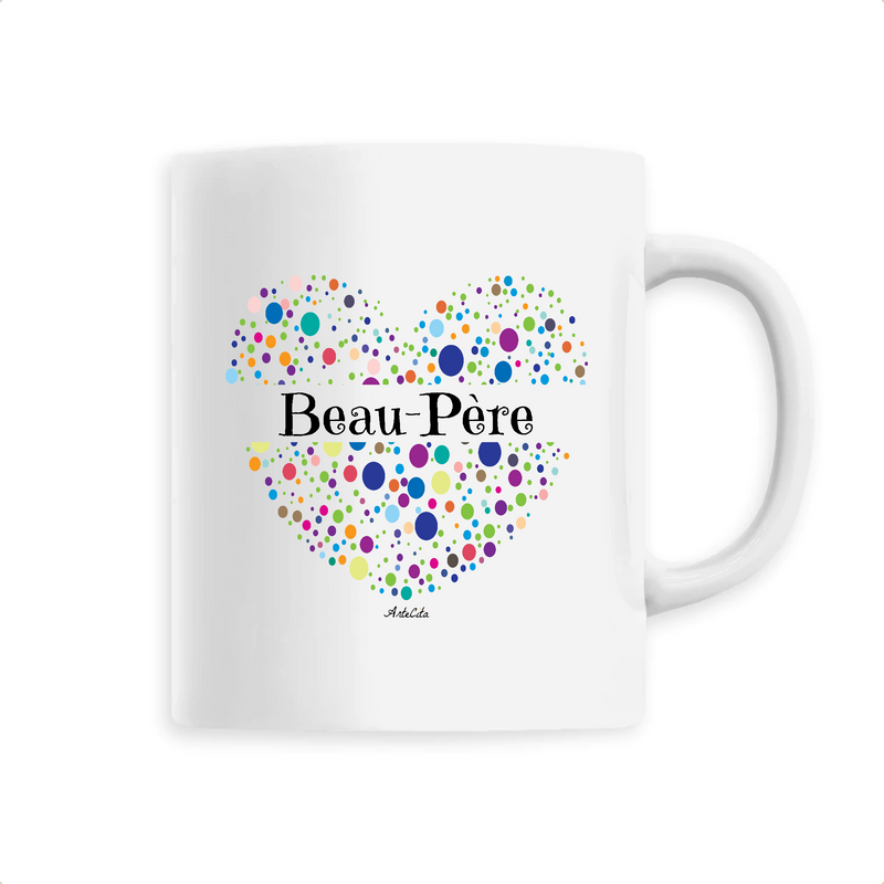 Cadeau anniversaire : Mug - Beau-Père (Coeur) - 6 Coloris - Cadeau Unique & Tendre - Cadeau Personnalisable - Cadeaux-Positifs.com -Unique-Blanc-