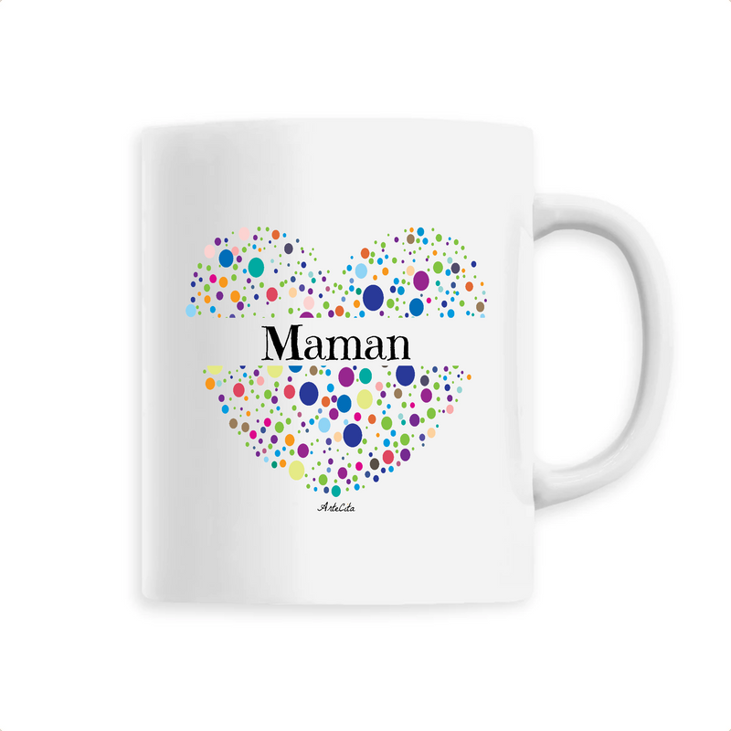 Cadeau anniversaire : Mug - Maman (Coeur) - 6 Coloris - Cadeau Unique & Tendre - Cadeau Personnalisable - Cadeaux-Positifs.com -Unique-Blanc-