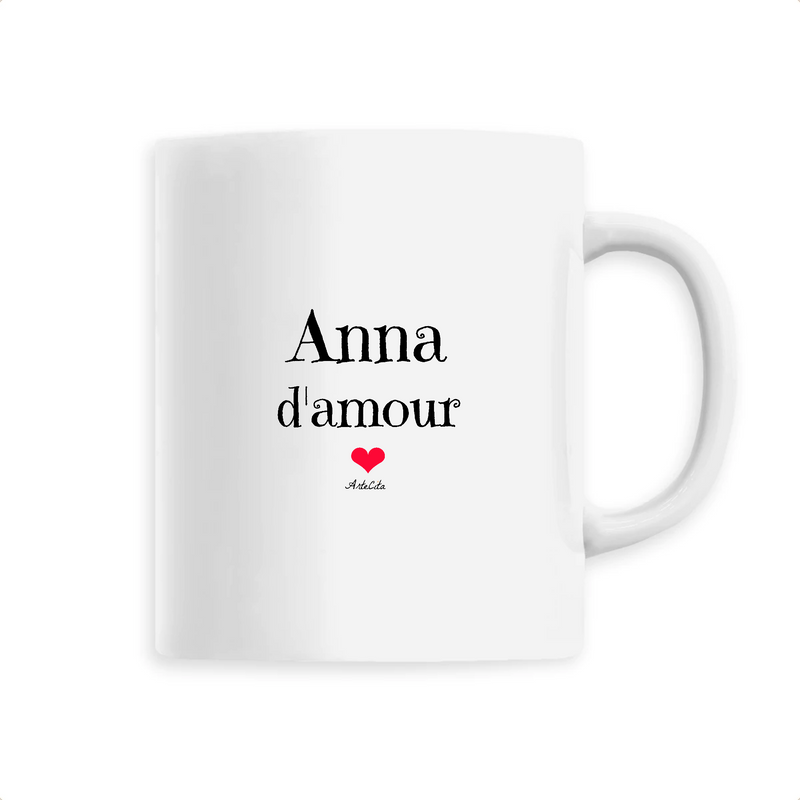Cadeau anniversaire : Mug - Anna d'amour - 6 Coloris - Cadeau Original & Tendre - Cadeau Personnalisable - Cadeaux-Positifs.com -Unique-Blanc-