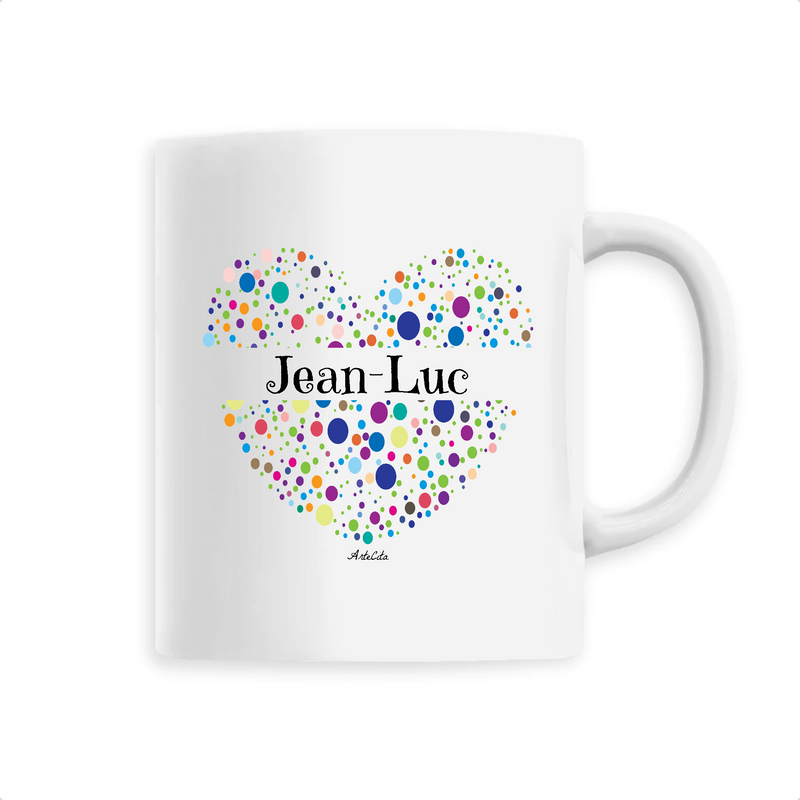 Cadeau anniversaire : Mug - Jean-Luc (Coeur) - 6 Coloris - Cadeau Unique & Tendre - Cadeau Personnalisable - Cadeaux-Positifs.com -Unique-Blanc-