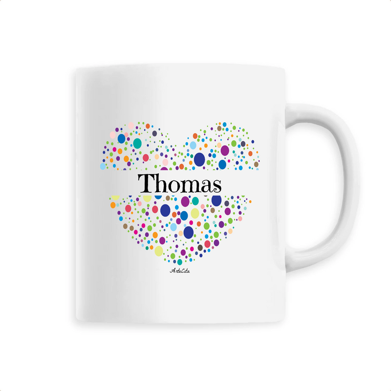 Cadeau anniversaire : Mug - Thomas (Coeur) - 6 Coloris - Cadeau Unique & Tendre - Cadeau Personnalisable - Cadeaux-Positifs.com -Unique-Blanc-