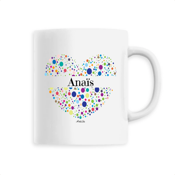 Mug - Anaïs (Coeur) - 6 Coloris - Cadeau Unique & Tendre - Cadeau Personnalisable - Cadeaux-Positifs.com -Unique-Blanc-