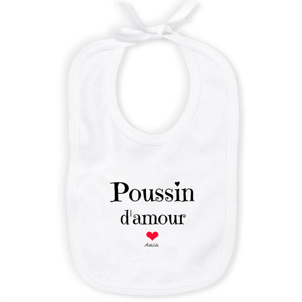 Bavoir - Poussin d'amour - Coton Bio - Cadeau Original & Tendre - Cadeau Personnalisable - Cadeaux-Positifs.com -Unique-Blanc-